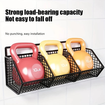 Storage Basket Wall-Mounted Rust-Resistant Open-Grid Metal