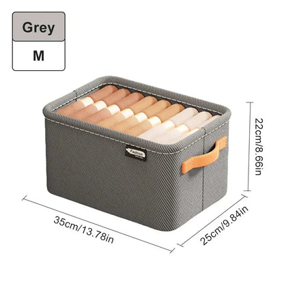 Storage Bin Foldable Stackable Reinforced Fabric Construction