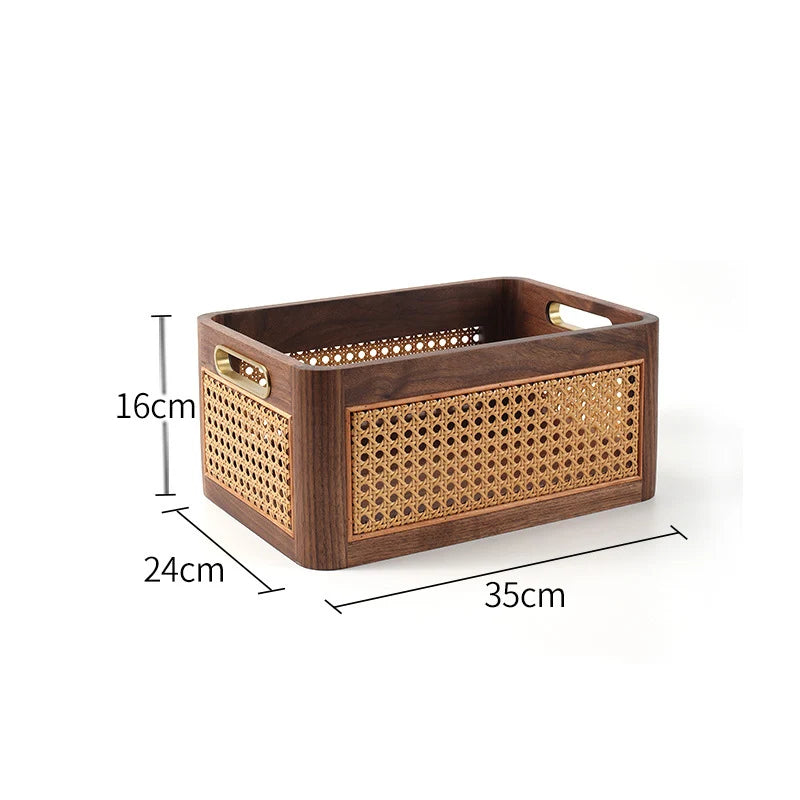 Storage Crate Handwoven Natural Wood Ventilated