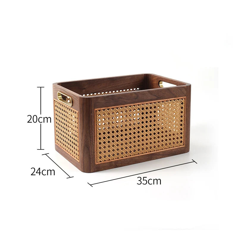 Storage Crate Handwoven Natural Wood Ventilated