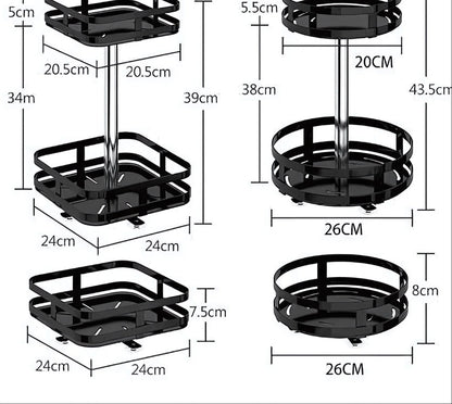Storage Shelf Stainless Steel 360° Swivel Adjustable Height