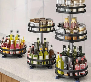 Storage Shelf Stainless Steel 360° Swivel Adjustable Height