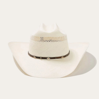 Straw Hat Ventilated Cattleman Crown Adjustable Fit