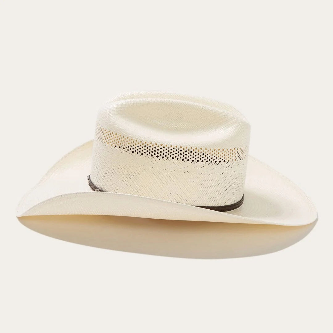 Straw Hat Ventilated Cattleman Crown Adjustable Fit