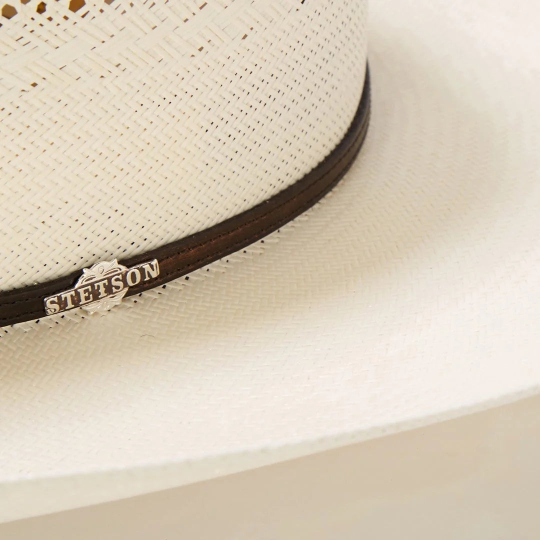Straw Hat Ventilated Cattleman Crown Adjustable Fit