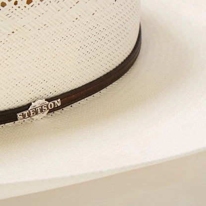 Straw Hat Ventilated Cattleman Crown Adjustable Fit