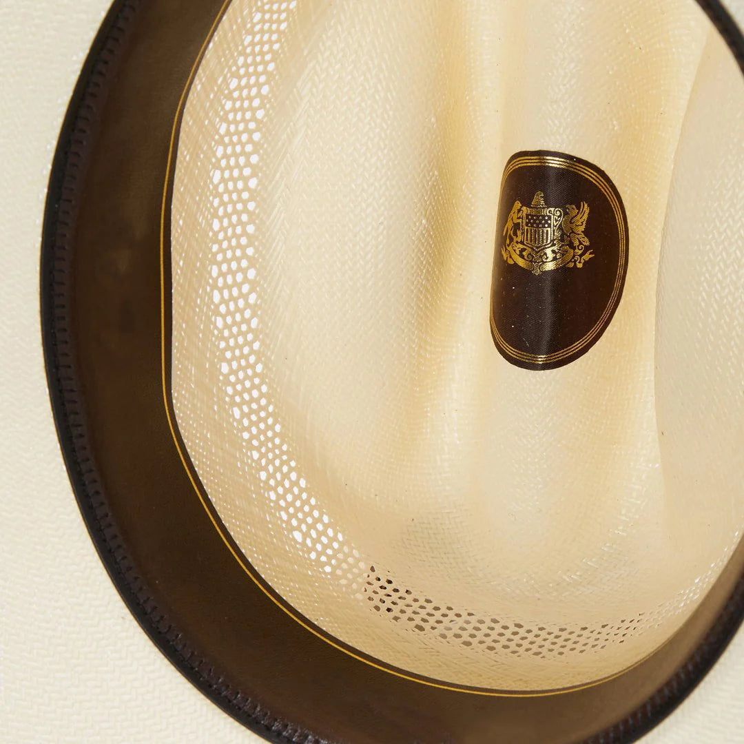 Straw Hat Ventilated Cattleman Crown Adjustable Fit