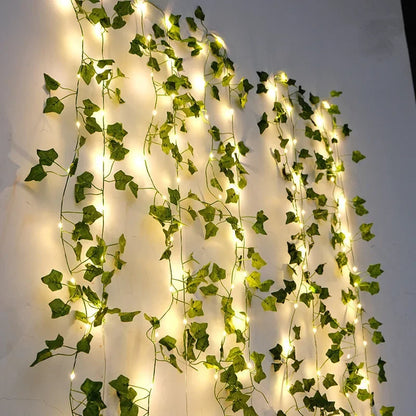 String Lights Leaf Vine Battery-Powered Warm LED