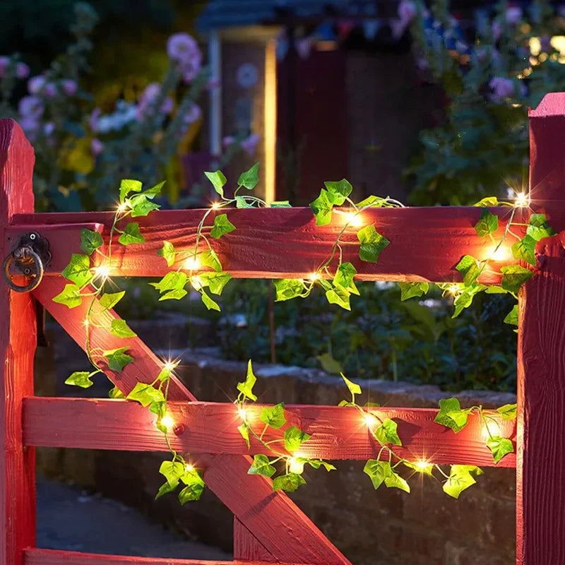 String Lights Leaf Vine Battery-Powered Warm LED