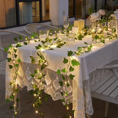 String Lights Leaf Vine Battery-Powered Warm LED