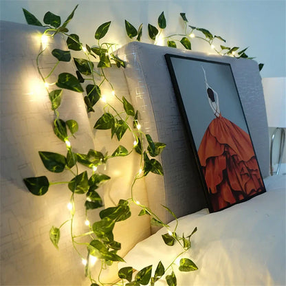 String Lights Leaf Vine Battery-Powered Warm LED
