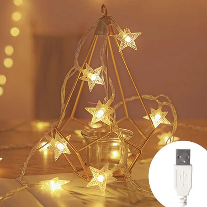 String Lights Star LED Battery & USB Indoor Outdoor