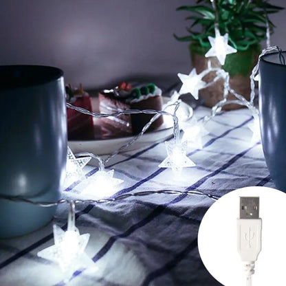 String Lights Star LED Battery & USB Indoor Outdoor