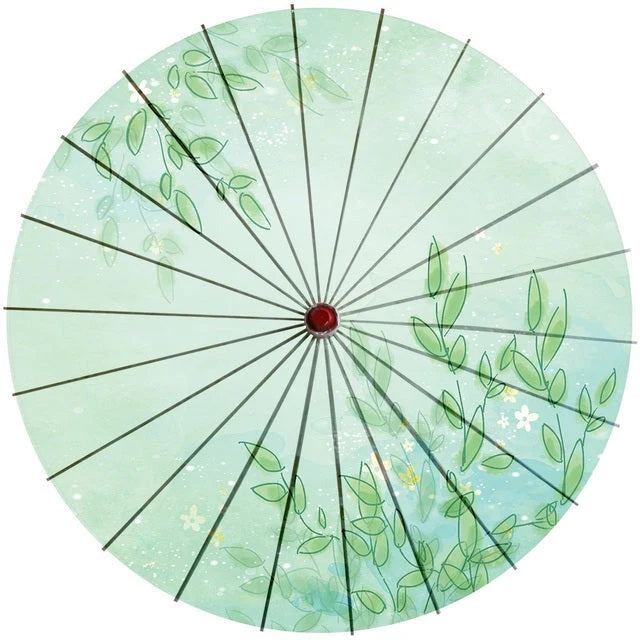 Sun Parasol Cotton Paper & Bamboo 33.1-Inch Canopy