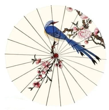 Sun Parasol Cotton Paper & Bamboo 33.1-Inch Canopy