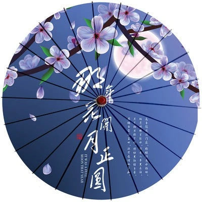 Sun Parasol Cotton Paper & Bamboo 33.1-Inch Canopy