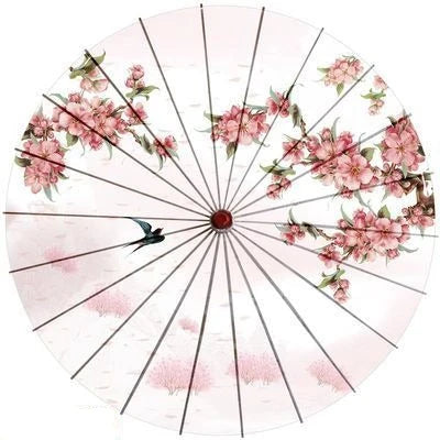 Sun Parasol Cotton Paper & Bamboo 33.1-Inch Canopy