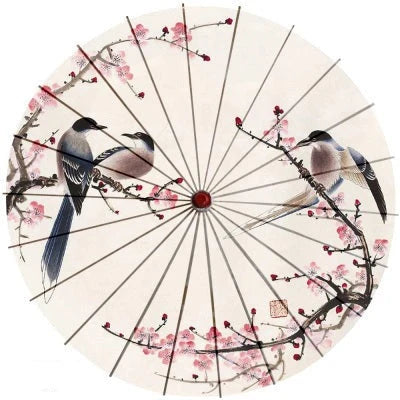 Sun Parasol Cotton Paper & Bamboo 33.1-Inch Canopy