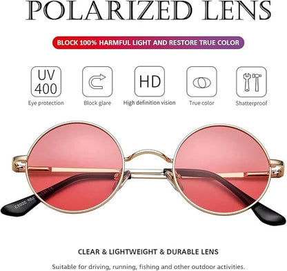 Sunglasses Retro Round Polarized 100% UV Protection