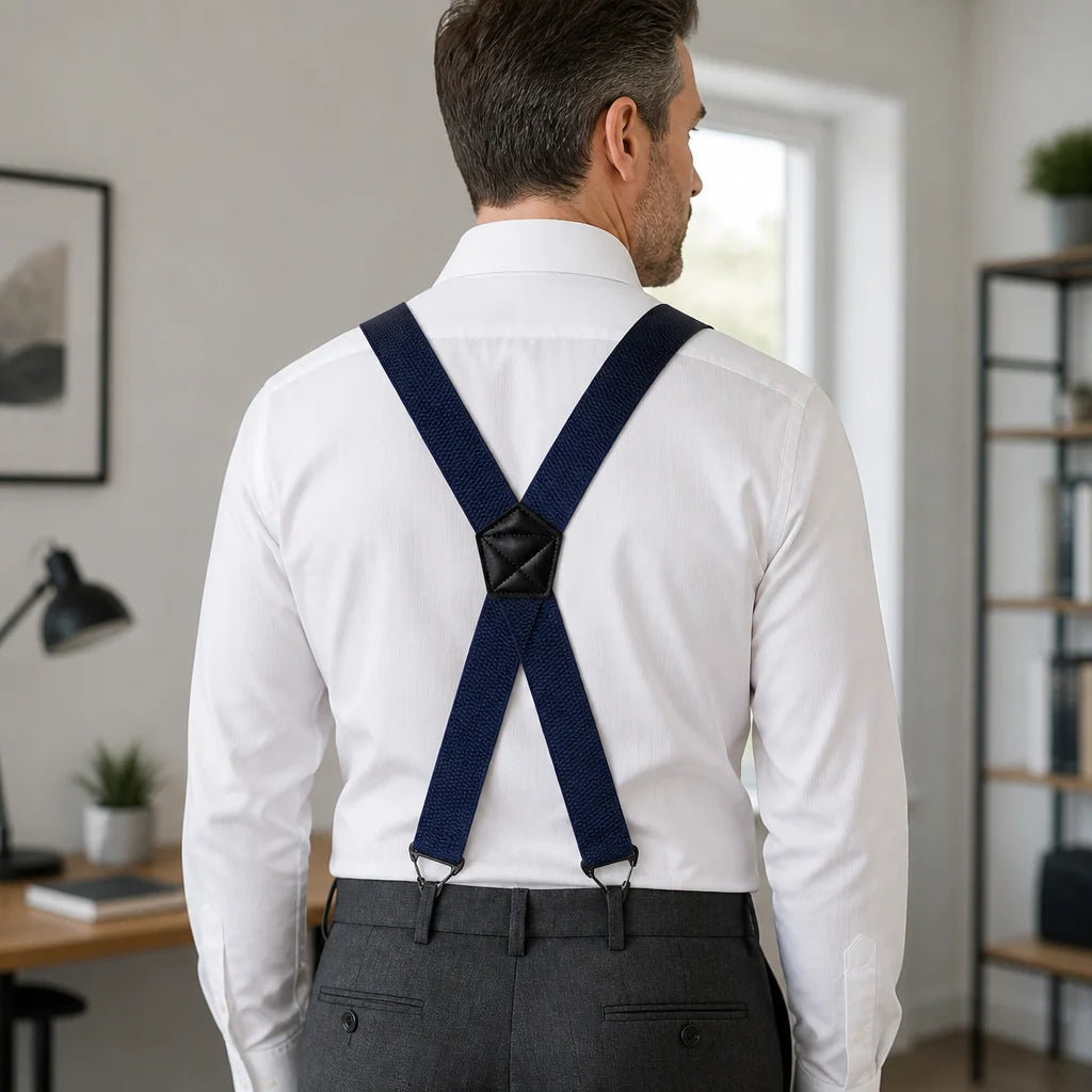 Suspenders Adjustable Elastic Belt Loop Hooks Y-Back & X-Back