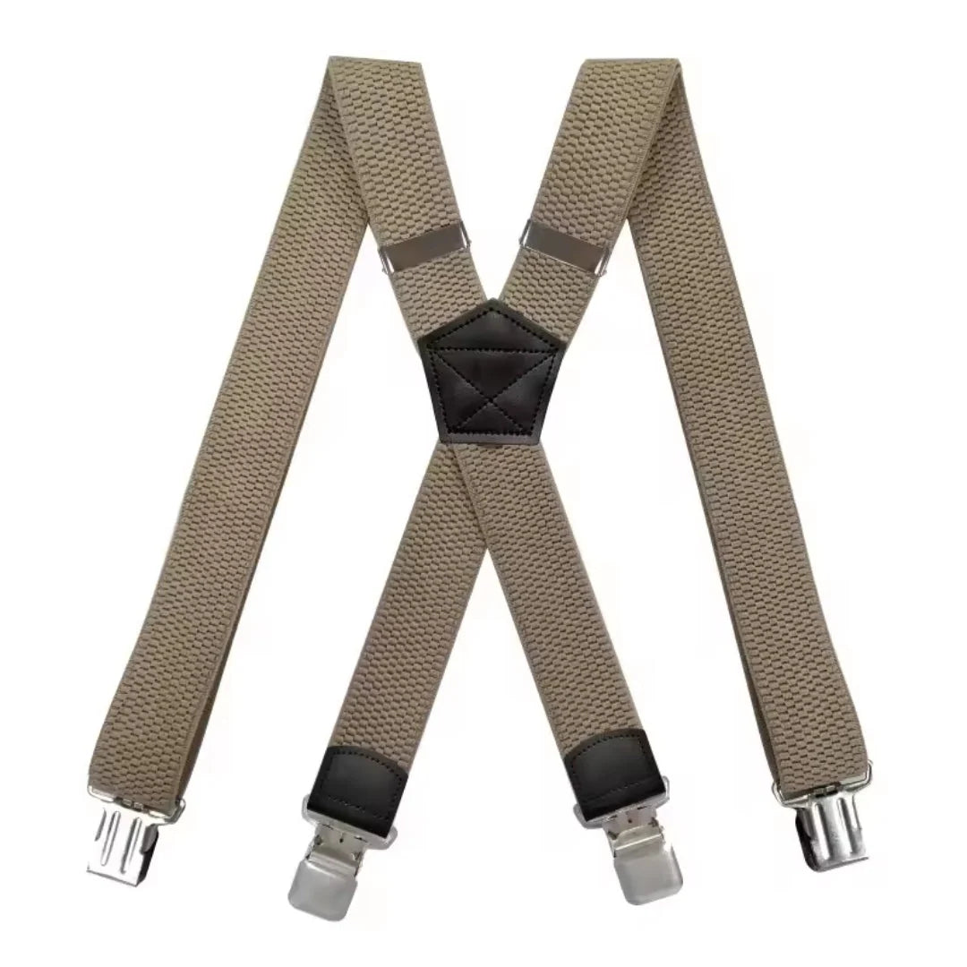 Suspenders X-Back Adjustable Elastic Four Strong Clips