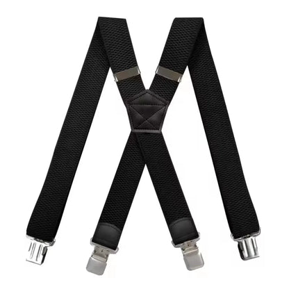 Suspenders X-Back Adjustable Elastic Four Strong Clips