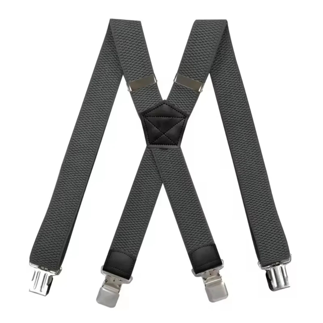 Suspenders X-Back Adjustable Elastic Four Strong Clips