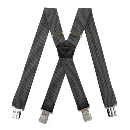 Suspenders X-Back Adjustable Elastic Four Strong Clips
