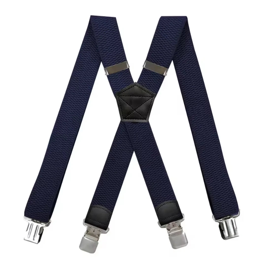 Suspenders X-Back Adjustable Elastic Four Strong Clips