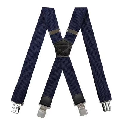 Suspenders X-Back Adjustable Elastic Four Strong Clips