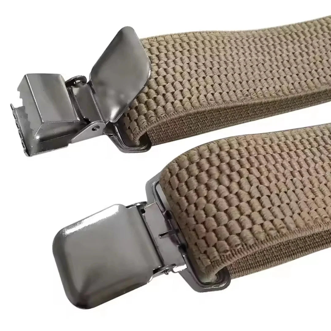 Suspenders X-Back Adjustable Elastic Four Strong Clips