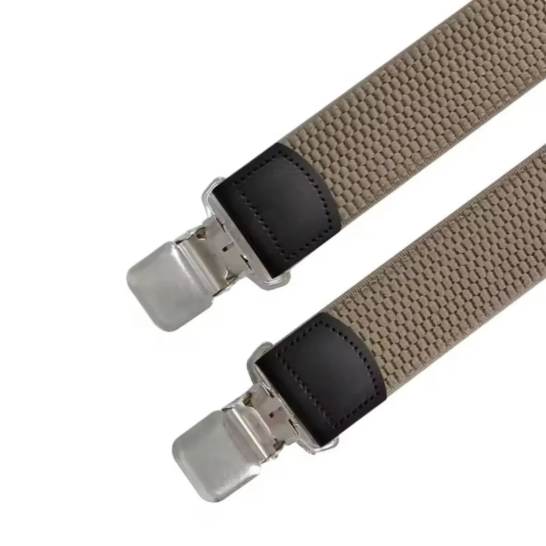 Suspenders X-Back Adjustable Elastic Four Strong Clips