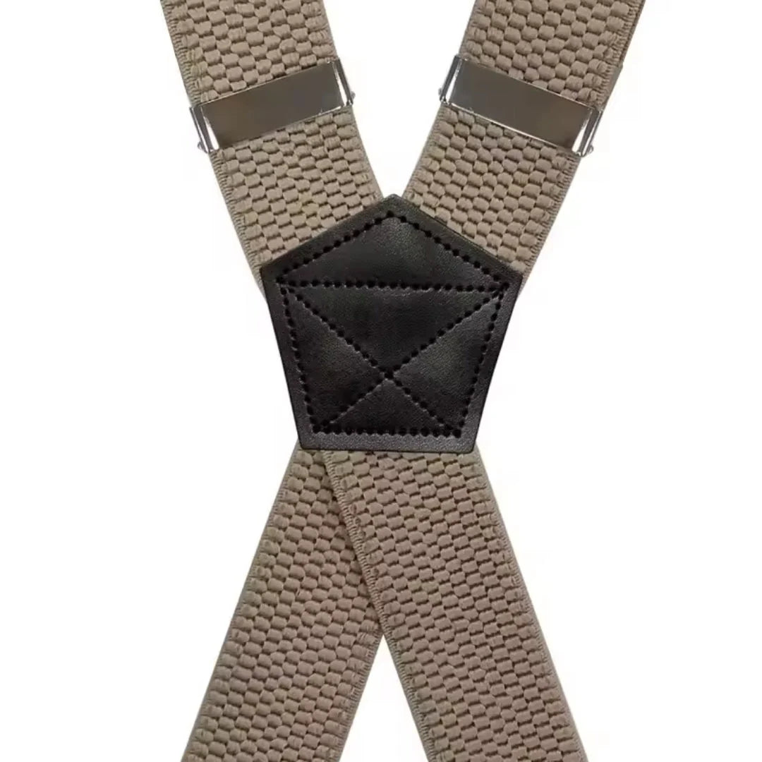 Suspenders X-Back Adjustable Elastic Four Strong Clips