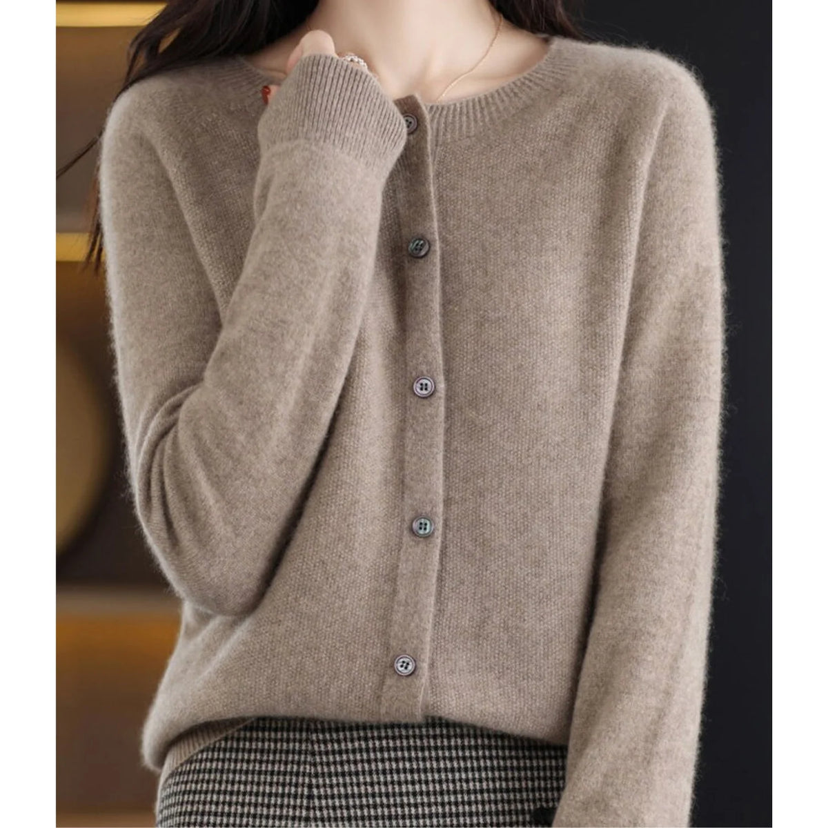 Sweater Merino Wool & Cashmere Button-Front
