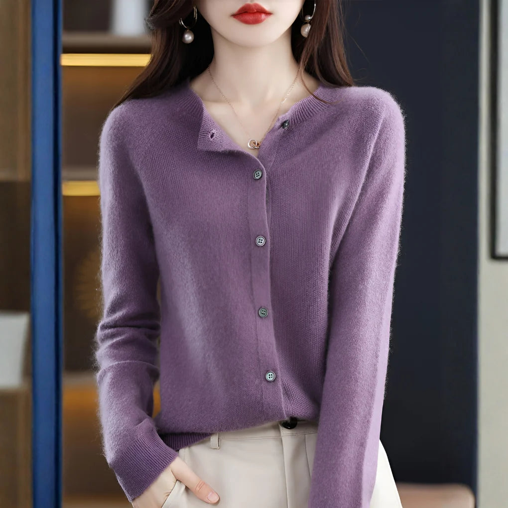 Sweater Merino Wool & Cashmere Button-Front