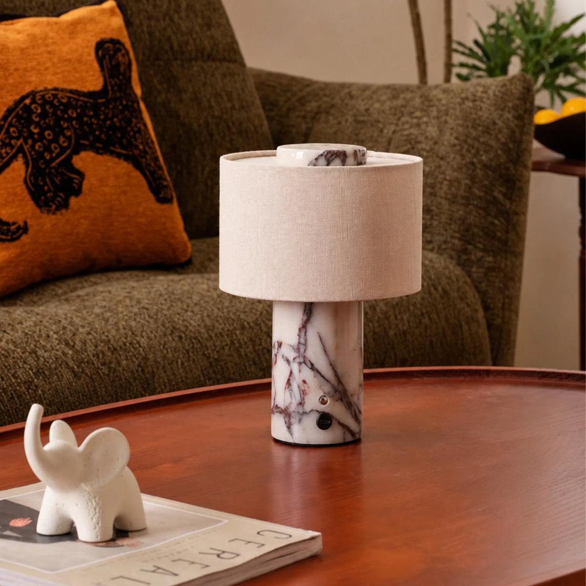 Table Lamp Marble Base Touch Control Rechargeable & Plug-In Options