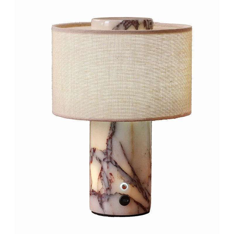 Table Lamp Marble Base Touch Control Rechargeable & Plug-In Options