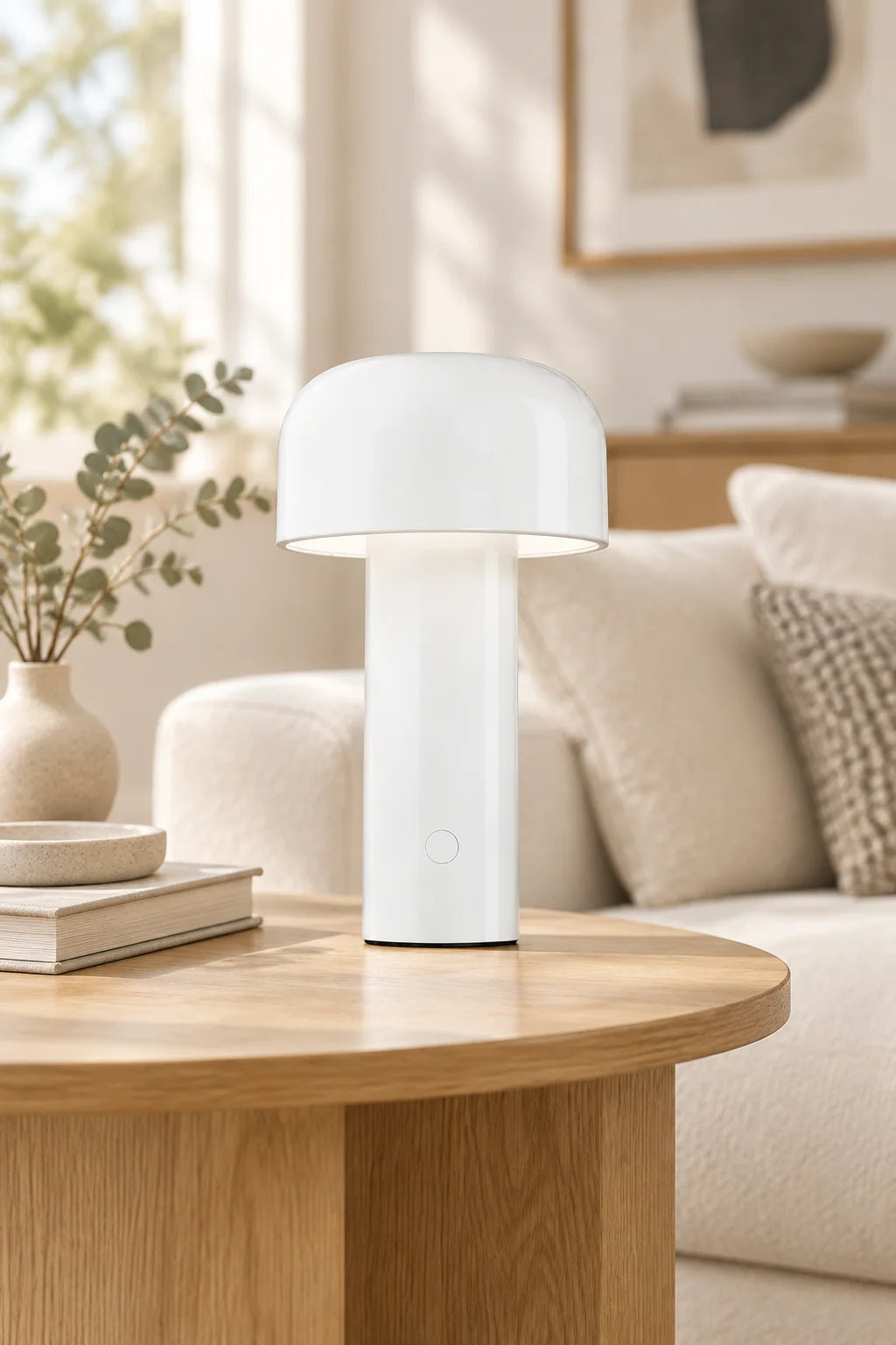 Table Lamp Mushroom Design Rechargeable LED Dimmable