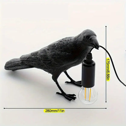 Table Lamp Raven Sculpture Warm Ambient Light