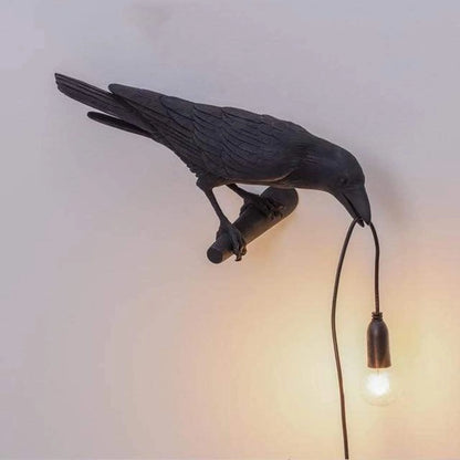 Table Lamp Raven Sculpture Warm Ambient Light