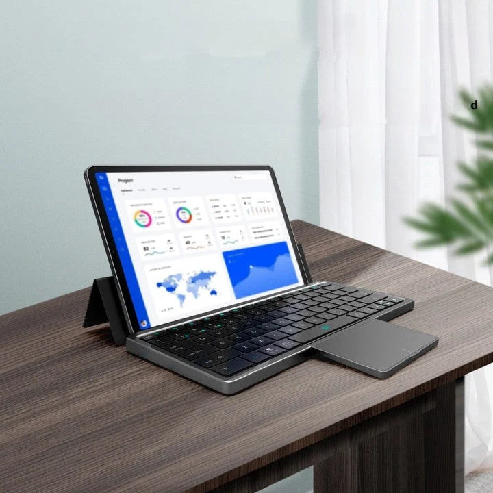 Tablet Keyboard With Holder Bluetooth Integrated Touchpad