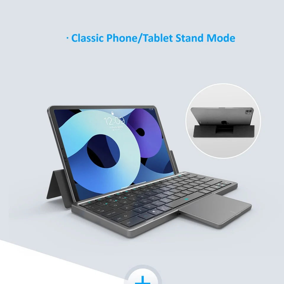 Tablet Keyboard With Holder Bluetooth Integrated Touchpad
