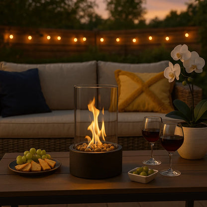 Tabletop Fireplace Bioethanol Smoke-Free Real Flames
