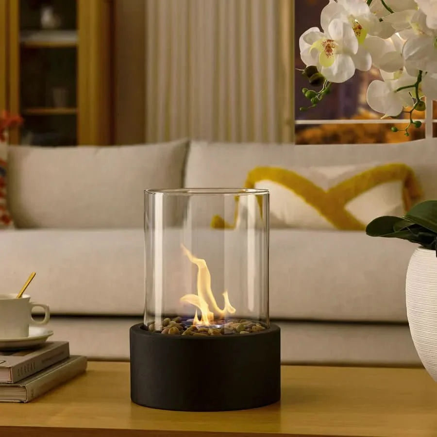 Tabletop Fireplace Bioethanol Smoke-Free Real Flames