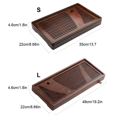 Tea Tray Bamboo Surface Removable Top for Easy Cleaning