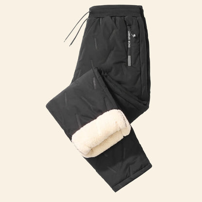 Thermal Joggers Fleece-Lined Windproof Water-Repellent Zippered Pockets