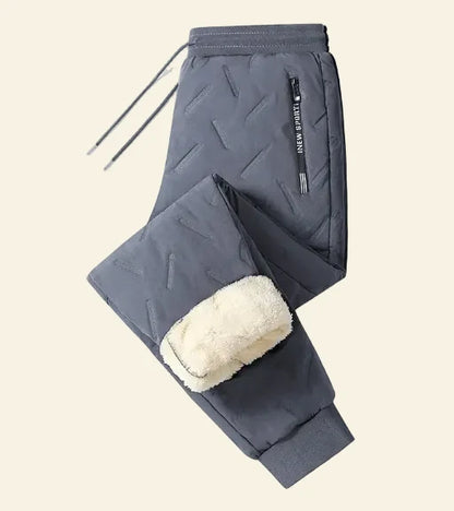Thermal Joggers Fleece-Lined Windproof Water-Repellent Zippered Pockets