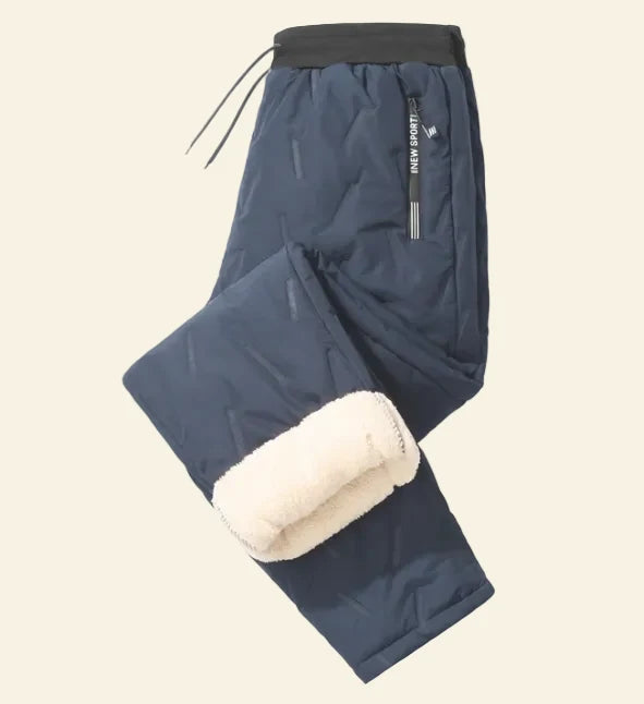 Thermal Joggers Fleece-Lined Windproof Water-Repellent Zippered Pockets