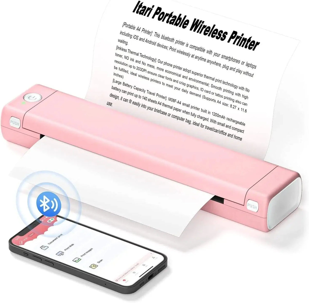 Thermal Printer Portable Wireless Inkless Letter-Size