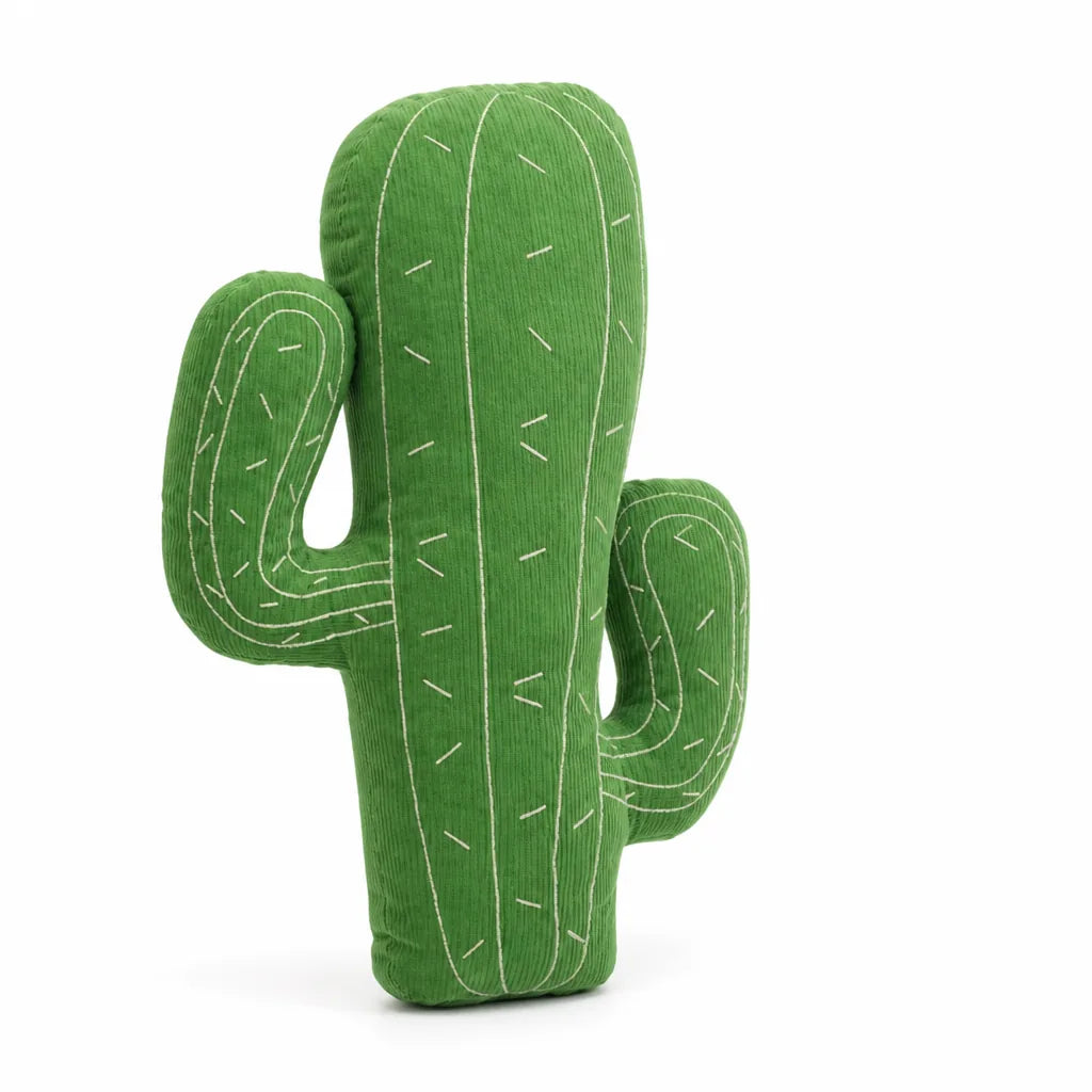 Throw Pillow Cactus Shape Corduroy Embroidered